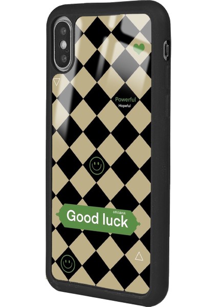 iPhone Xs Max Good Luck Tasarımlı Glossy Telefon Kılıfı