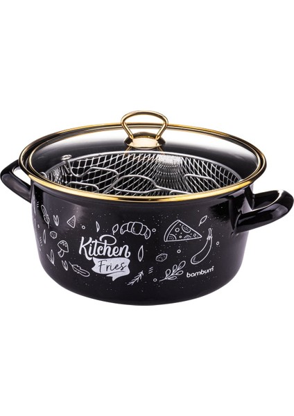 Darky - Kızartma Tenceresi Siyah Kitchen 22 cm