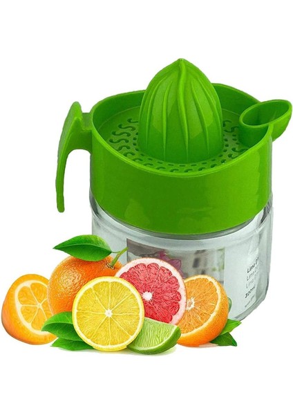 Hazneli Cam Limon  Narenciye Sıkacağı 400 ml Yeşil