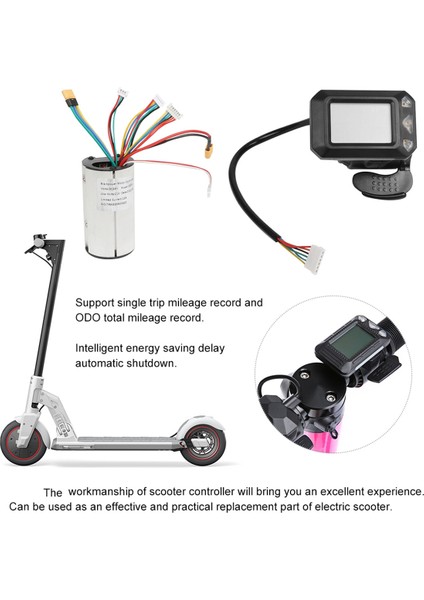 36V Elektrikli Scooter Denetleyicisi + LCD Ekran + Fren + Uzatma Kablosu Motor Kontrol Cihazı Elektrikli Scooter Parçası (Yurt Dışından)