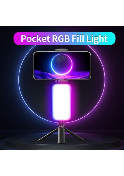 Fotoğraf Işıkları Masaüstü Cep Telefonu Standlı LED Işıklar Doğrudan Yayın Dolgu Işığı Rgb Ortam Işığı, A (Yurt Dışından)