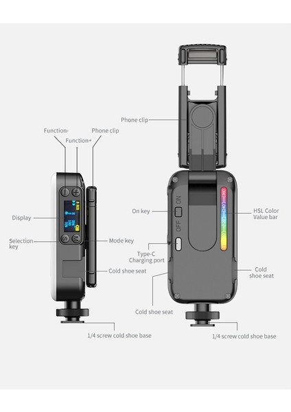Fotoğraf Işıkları Masaüstü Cep Telefonu Standlı LED Işıklar Doğrudan Yayın Dolgu Işığı Rgb Ortam Işığı, A (Yurt Dışından)