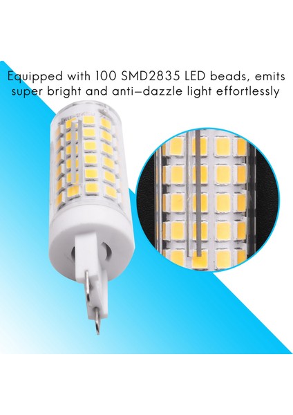 10W G9 100 LED Ampuller LED Mısır Ampuller Seramik, Titreme Yok, Geniş Işın Açısı, 2pcs Doğal Beyaz (Yurt Dışından)