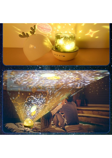 Bt Hoparlör ile Müzik Projektör Gece Lambası Ücretli Evren Yıldızlı Döndürme LED Lamba Renkli Yanıp Sönen Yıldız (Yurt Dışından) fırsatları