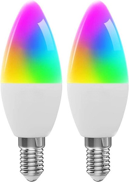 2 Adet Wifi Akıllı LED Işık Alexa Ses Kontrolü Rgbcw Masa Lambası E14 Masa Lambası Arayüzü Tuya Akıllı Yaşam (Yurt Dışından)