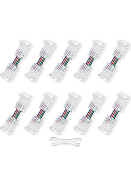 4-Pin Rgb LED Işık Şeridi Konnektörleri, 5050 Smd 4 Iletken Için 0,39 Inç Lehimsiz Adaptör Terminali Uzatma Konnektörü (Yurt Dışından)