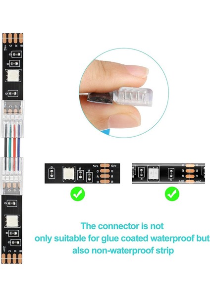 4-Pin Rgb LED Işık Şeridi Konnektörleri, 5050 Smd 4 Iletken Için 0,39 Inç Lehimsiz Adaptör Terminali Uzatma Konnektörü (Yurt Dışından) modelleri