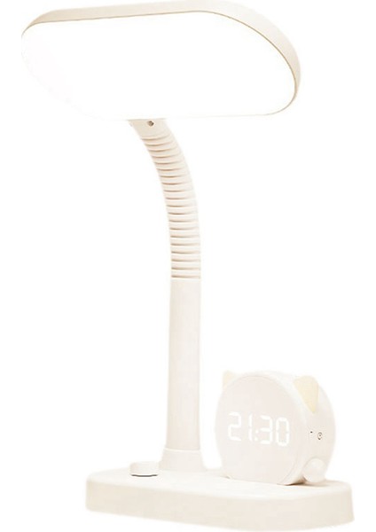 LED Okuma Masası Lambası Kademesiz Karartma Şarj Edilebilir Işık-Renk Anahtarı Başucu Saat Kalem Tutucu Gece Işıkları (Yurt Dışından)