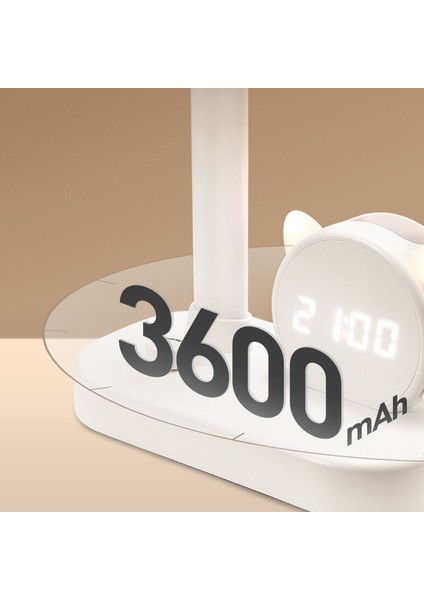 LED Okuma Masası Lambası Kademesiz Karartma Şarj Edilebilir Işık-Renk Anahtarı Başucu Saat Kalem Tutucu Gece Işıkları (Yurt Dışından)
