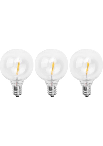3 Adet G40 LED Yedek Ampuller, E12 Vida Tabanı Güneş Enerjili Dize Işıklar Için Kırılmaz LED Küre Ampuller Sıcak Beyaz (Yurt Dışından)