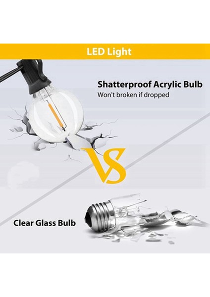 6 Adet G40 LED Yedek Ampuller, E12 Vida Tabanı Güneş Enerjili Dize Işıklar Için Kırılmaz LED Küre Ampuller Sıcak Beyaz (Yurt Dışından) fırsatları