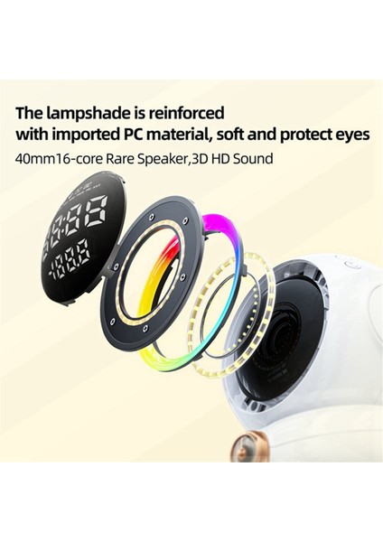 Uyandırma Işığı Bluetooth Hoparlör Mini Fm Radyo Renkli Astronot Gece Lambası (Yurt Dışından)