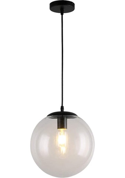 LED Top Avize Vintage Cam Sarkıt Temizle Asılı Işık Cam Tavan Lambası Cafe Tencere 15 cm (Yurt Dışından)