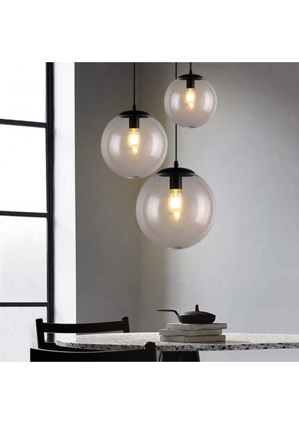 LED Top Avize Vintage Cam Sarkıt Temizle Asılı Işık Cam Tavan Lambası Cafe Tencere 15 cm (Yurt Dışından) modelleri