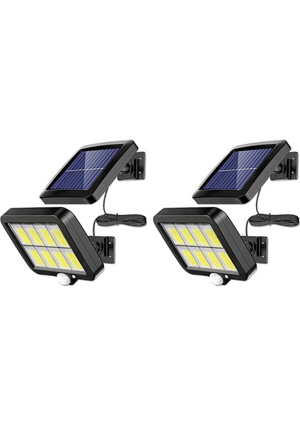 2 Adet 2000 Lümen 160 Güneş Enerjili Duvar Işıkları IP65 Su Geçirmez Kablolu Hareket Sensörü Güvenlik Projektör 360 Derece Ayarlanabilir (Yurt Dışından)