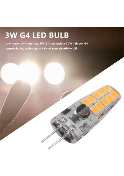10PCS G4 LED Ampul AC/DC12V-24V 3W LED G4 Işık 20LED 360 Işın Açısı Işık 2835SMD 30W Halojen Lambayı Değiştirin, Sıcak Beyaz (Yurt Dışından)
