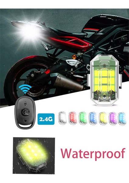 2 Adet Kablosuz Uzaktan Kumanda LED Çakarlı Lamba Araba Motosiklet Bisiklet Için 7 Renk Anti-Çarpışma Flaş Uyarı Lambası (Yurt Dışından) fırsatları