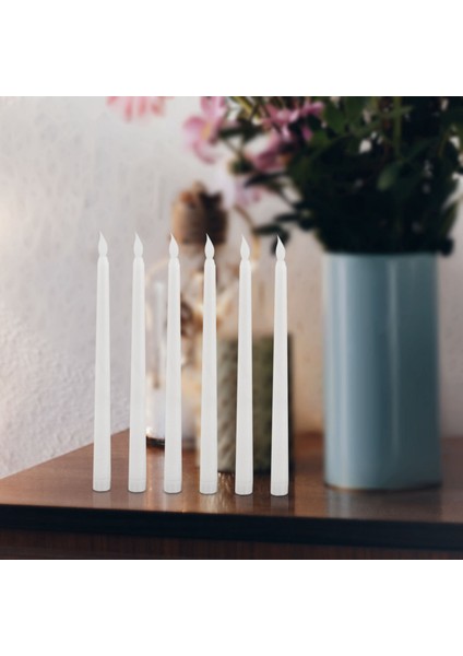 Akşam Yemeği Için 6 Adet LED Konik Mum, Titrek Alevsiz Konik Kumandalı Masa Ayarları Düğün Doğum Günü Partileri (Yurt Dışından)
