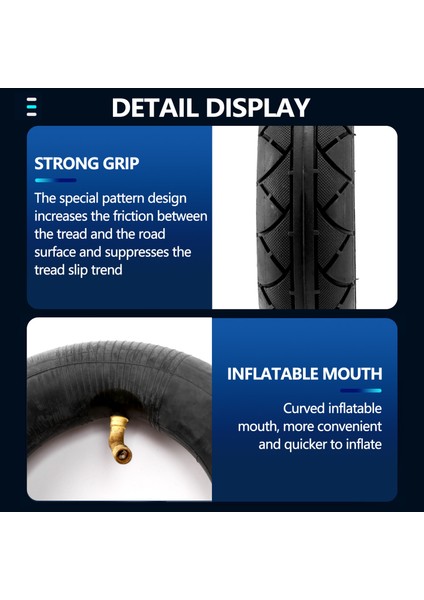 (8 Inç x 2 Inç) 200X50 (8 Inç) Elektrikli Gazlı Scooter ve Elektrikli Scooter Için Lastik (Iç Tüp Dahil) Tekerlekli Sandalye Tekerleği (Yurt Dışından)