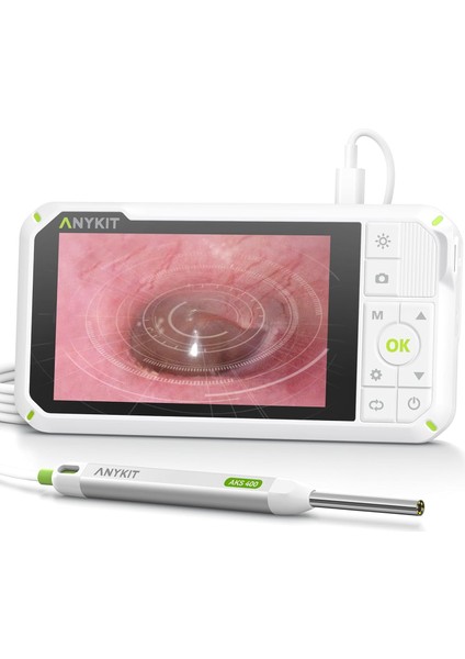 Dijital Otoskop, Jiroskop, 4 Inc IPS Ekran, Hd Kulak Kamerası - 3.9mm