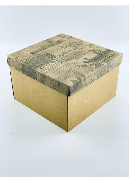 23X23X15 Hediyelik Kutu Kraft Kutu Karton Kutu Yılbaşı Kutusu Pasta Kutusu Balon Kutusu (10 Adet)
