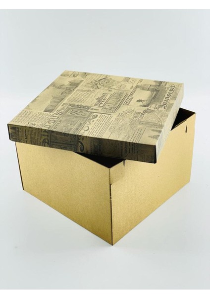 23X23X15 Hediyelik Kutu Kraft Kutu Karton Kutu Yılbaşı Kutusu Pasta Kutusu Balon Kutusu (10 Adet) fiyatları