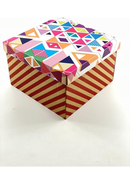 23X23X15 Hediyelik Kutu Kraft Kutu Karton Kutu Yılbaşı Kutusu Pasta Kutusu Balon Kutusu (10 Adet)