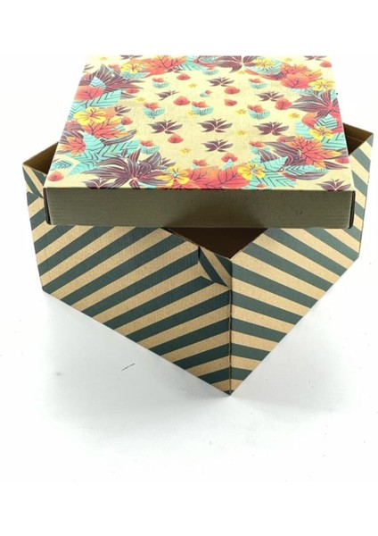 23X23X15 Hediyelik Kutu Kraft Kutu Karton Kutu Yılbaşı Kutusu Pasta Kutusu Balon Kutusu (10 Adet)
