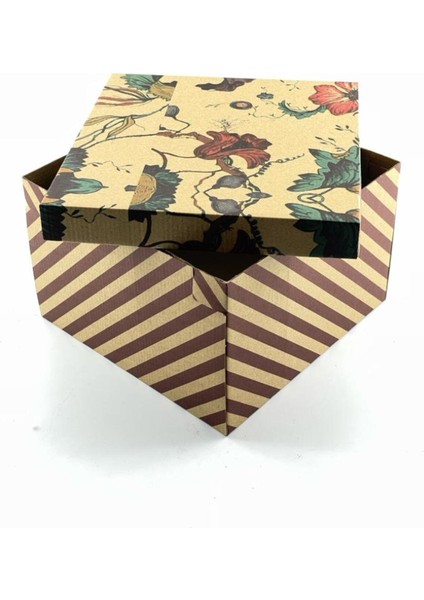 23X23X15 Hediyelik Kutu Kraft Kutu Karton Kutu Yılbaşı Kutusu Pasta Kutusu Balon Kutusu (10 Adet)