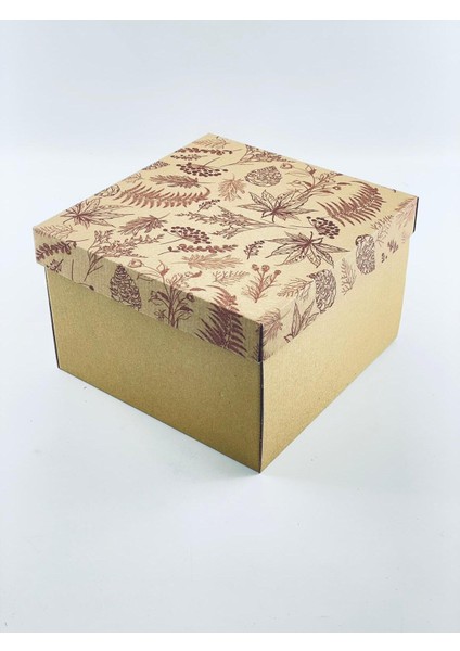 23X23X15 Hediyelik Kutu Kraft Kutu Karton Kutu Yılbaşı Kutusu Pasta Kutusu Balon Kutusu (10 Adet)