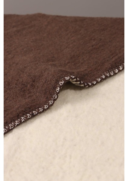 Yeşilhome Çift Kişilik Pamuk Battaniye, Çift Taraflı Battaniye Kahve-Krem modelleri