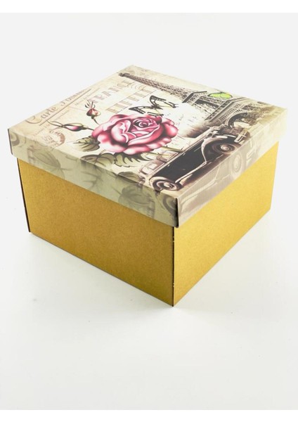 23X23X15 Hediyelik Kutu Kraft Kutu Karton Kutu Yılbaşı Kutusu Pasta Kutusu Balon Kutusu (10 Adet)