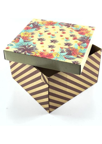 23X23X15 Hediyelik Kutu Kraft Kutu Karton Kutu Yılbaşı Kutusu Pasta Kutusu Balon Kutusu (10 Adet)
