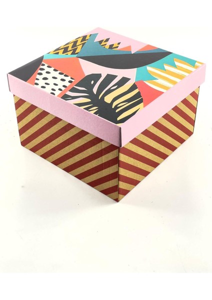 23X23X15 Hediyelik Kutu Kraft Kutu Karton Kutu Yılbaşı Kutusu Pasta Kutusu Balon Kutusu (10 Adet)
