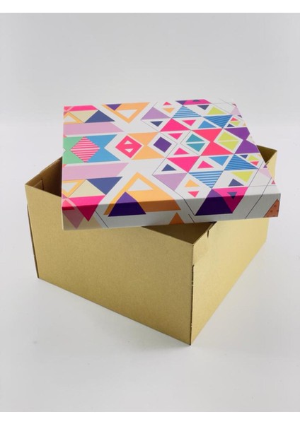 23X23X15 Hediyelik Kutu Kraft Kutu Karton Kutu Yılbaşı Kutusu Pasta Kutusu Balon Kutusu (10 Adet)