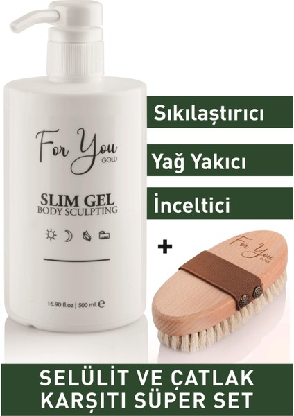 Slim Jel İncelme - Sıkılaştırıcı - Çatlak ve Selülit Krem 500 ml - At Kılı Fırçası