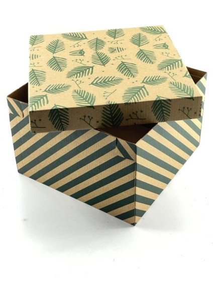 23X23X15 Hediyelik Kutu Kraft Kutu Karton Kutu Yılbaşı Kutusu Pasta Kutusu Balon Kutusu (10 Adet)