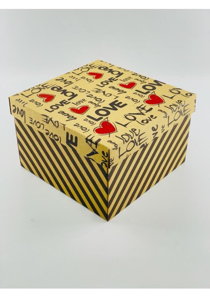 23X23X15 Hediyelik Kutu Kraft Kutu Karton Kutu Yılbaşı Kutusu Pasta Kutusu Balon Kutusu (10 Adet)
