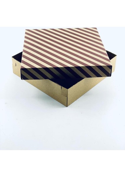 23X23X6 Hediyelik Kutu Kraft Kutu Karton Kutu Yılbaşı Kutusu Pasta Kutusu Kargo Kutusu (10 Adet)