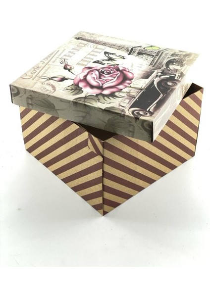 23X23X15 Hediyelik Kutu Kraft Kutu Karton Kutu Yılbaşı Kutusu Pasta Kutusu Balon Kutusu (10 Adet)