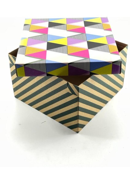 23X23X15 Hediyelik Kutu Kraft Kutu Karton Kutu Yılbaşı Kutusu Pasta Kutusu Balon Kutusu (10 Adet)