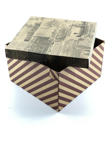 23X23X15 Hediyelik Kutu Kraft Kutu Karton Kutu Yılbaşı Kutusu Pasta Kutusu Balon Kutusu (10 Adet)