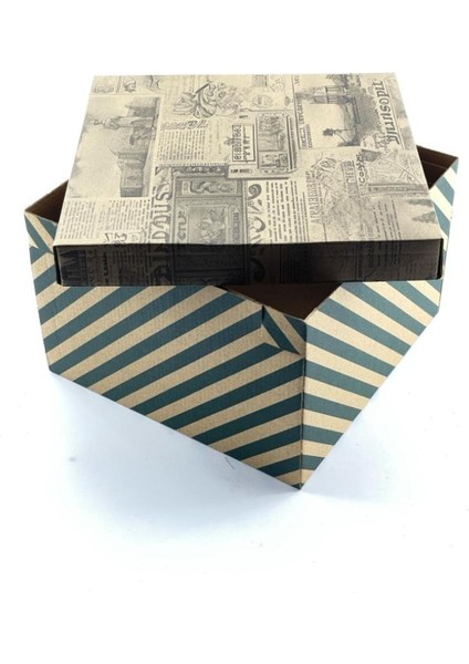 23X23X15 Hediyelik Kutu Kraft Kutu Karton Kutu Yılbaşı Kutusu Pasta Kutusu Balon Kutusu (10 Adet)