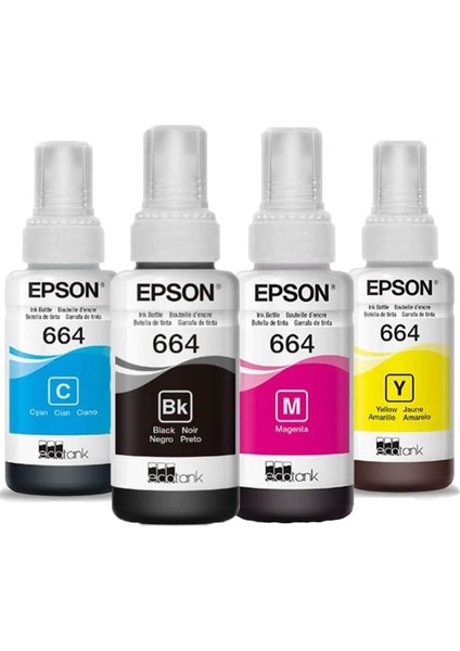 Epson L486 Uyumlu 4 Renk 664 Mürekkep Seti