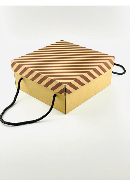 23X23X10 Hediyelik Kutu Kraft Kutu Karton Kutu Yılbaşı Kutusu Pasta Kutusu Kargo Kutusu (10 Adet)