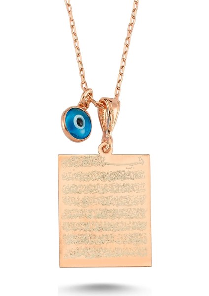 Ayetel Kürsi Kare Gümüş Kolye