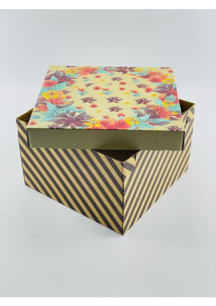 23X23X15 Hediyelik Kutu Kraft Kutu Karton Kutu Yılbaşı Kutusu Pasta Kutusu Balon Kutusu (10 Adet)