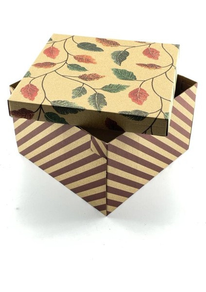 23X23X15 Hediyelik Kutu Kraft Kutu Karton Kutu Yılbaşı Kutusu Pasta Kutusu Balon Kutusu (10 Adet)