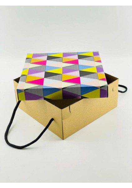 23X23X10 Hediyelik Kutu Kraft Kutu Karton Kutu Yılbaşı Kutusu Pasta Kutusu Kargo Kutusu (10 Adet)