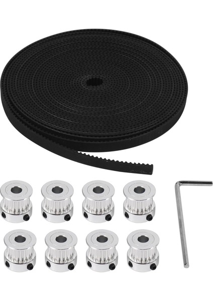 8 Adet 5mm 20 Diş Alüminyum Zamanlama Kasnağı Tekerlek + 5 Metre Kauçuk Gt2 2mm Pitch 6mm Geniş Zamanlama Kemeri 3D Yazıcı Cnc (Yurt Dışından)